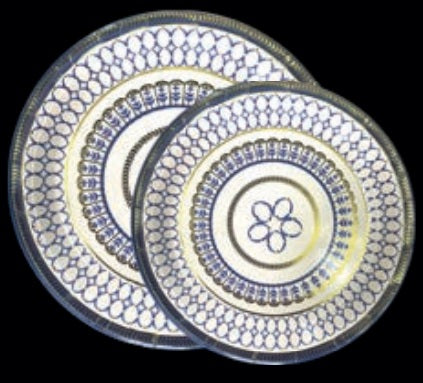 Prato de papel descartável azul sobremesa 23cm